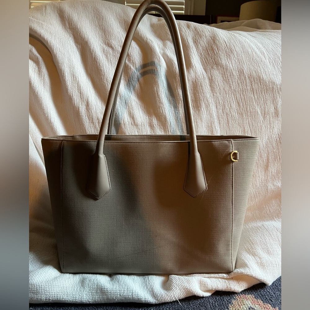 Dagne Dover Signature Classic Coated Canvas Tote in Bleeker Blush